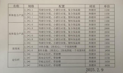 报价表