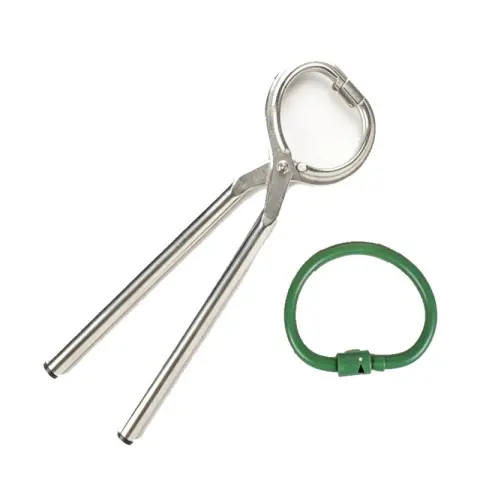 Maniglie a cerchio lungo, morsetti al naso di Bull Anelli di naso di vacca in acciaio con naso di bull-cracker attraverso uno strumento di mucca-nostrils per battere un morsetto di tortilla sniffato di mucca.