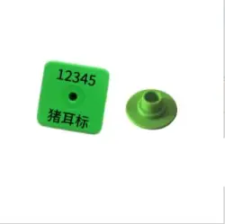 Ear tag persegi 100 hijau ditempel persegi penanda / paket