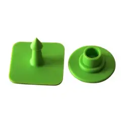 Ear tag persegi 100 persegi penanda hijau tanpa kata / paket