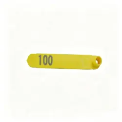 Ear tag domba Domba menggunakan satu - wielded- kata kuning.