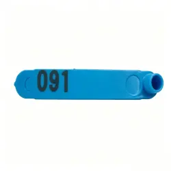 Ear tag domba Domba menggunakan satu-wielded- kata biru.
