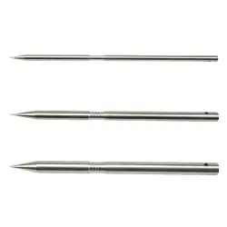 Three sets of bulls' nose piercing needles.
