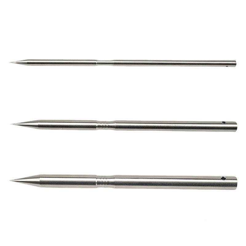 Three sets of bulls' nose piercing needles.