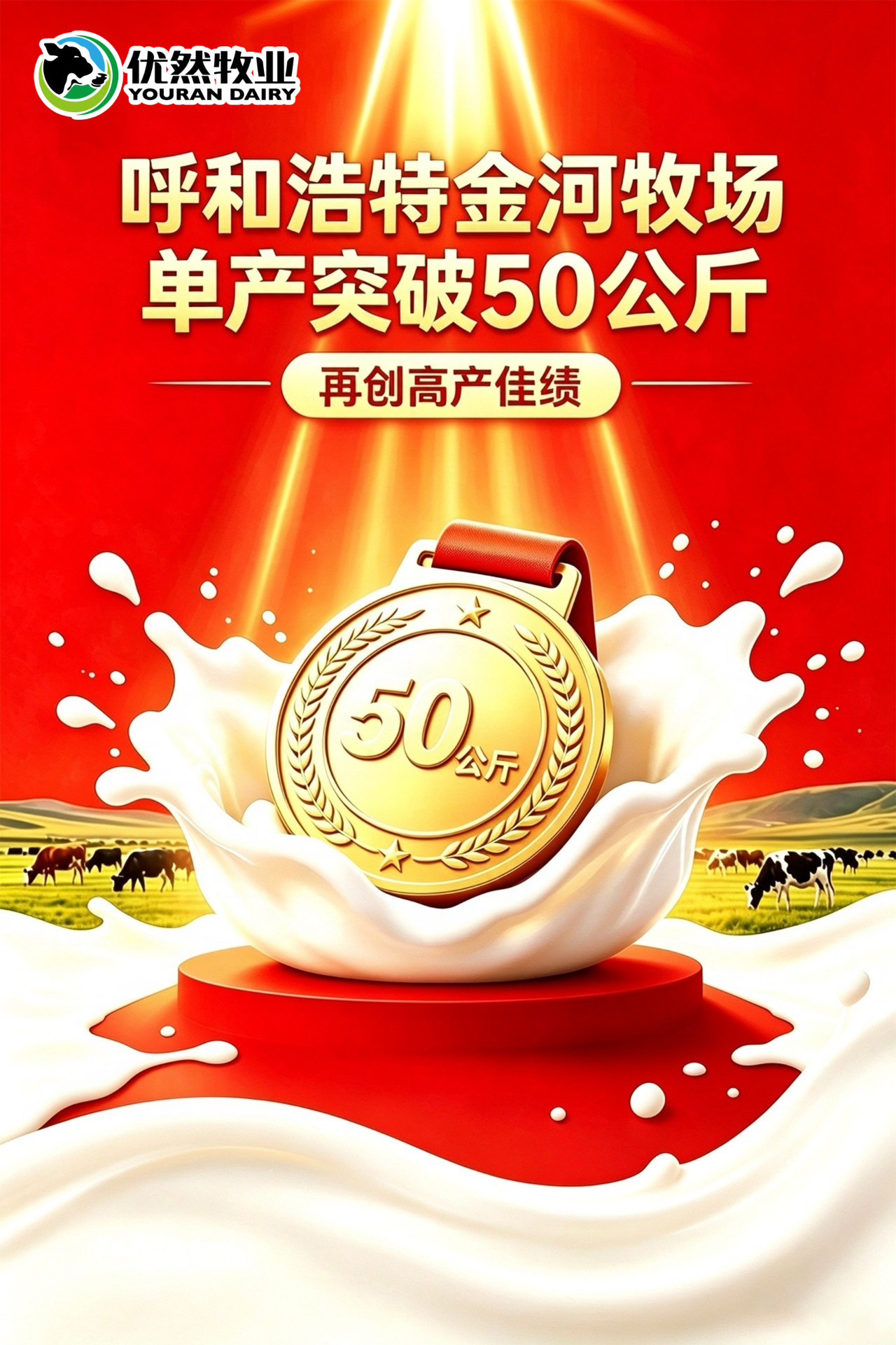 优然牧业呼和浩特金河牧场单产再创新高 突破50公斤 — 插图 1