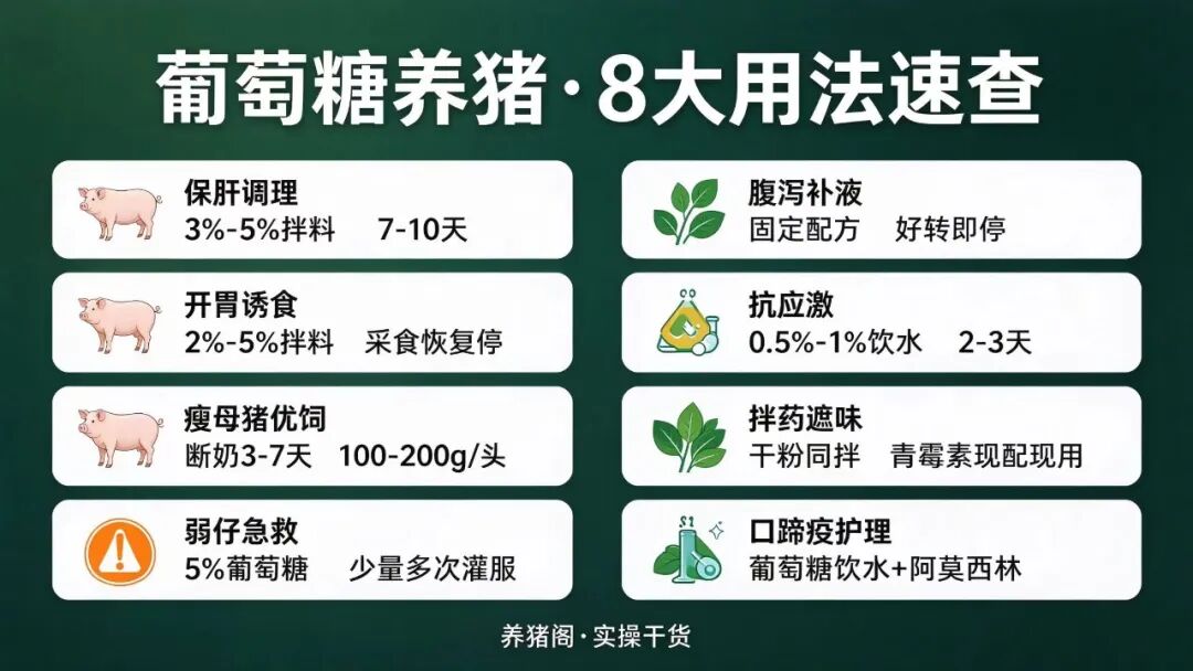 养猪葡萄糖别乱加！8大实操场景、精准用量与4大禁忌，收藏照做 — 插图 1
