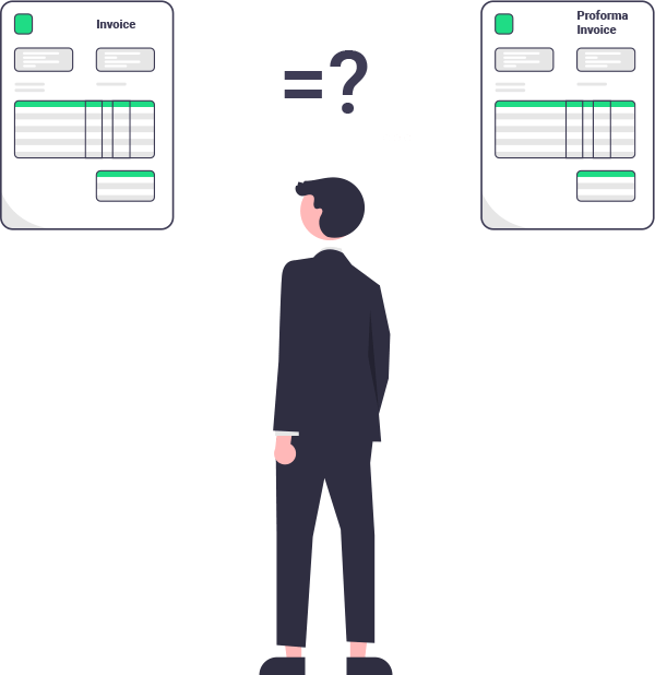 The difference between an invoice and a proforma invoice