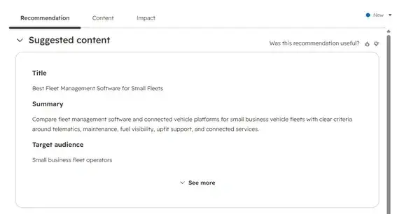 HubSpot AEO Recommendations