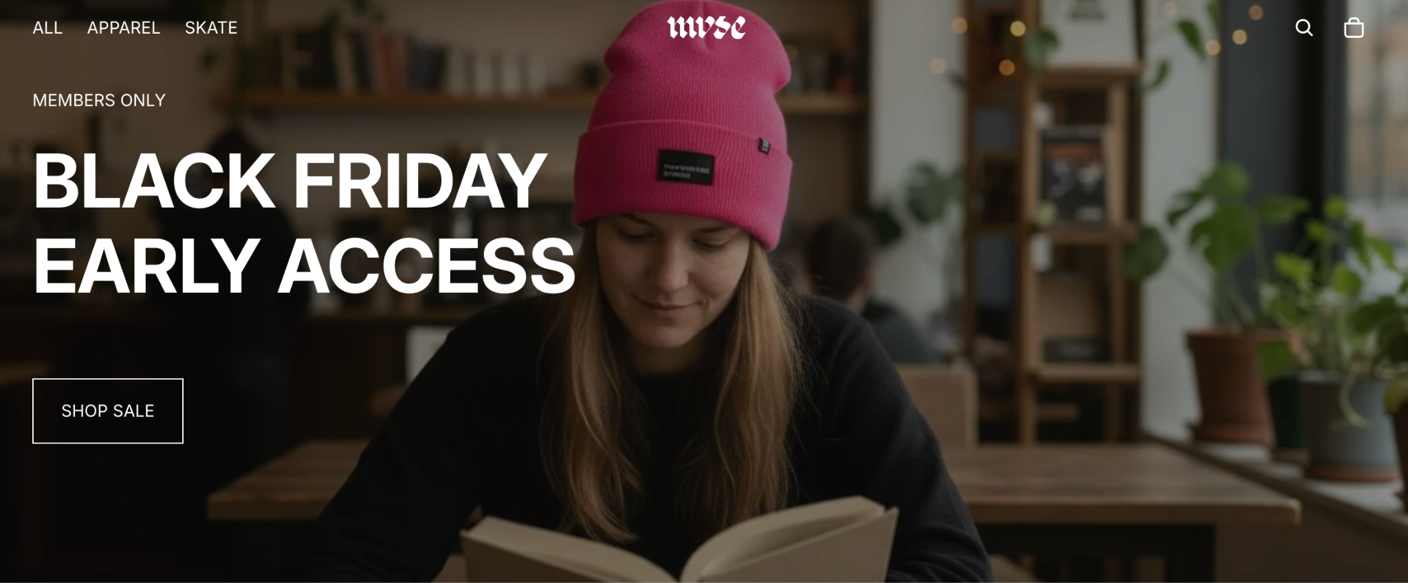 A webpage titled 'Black Friday Early Access'with a button labelled 'Shop Sale'