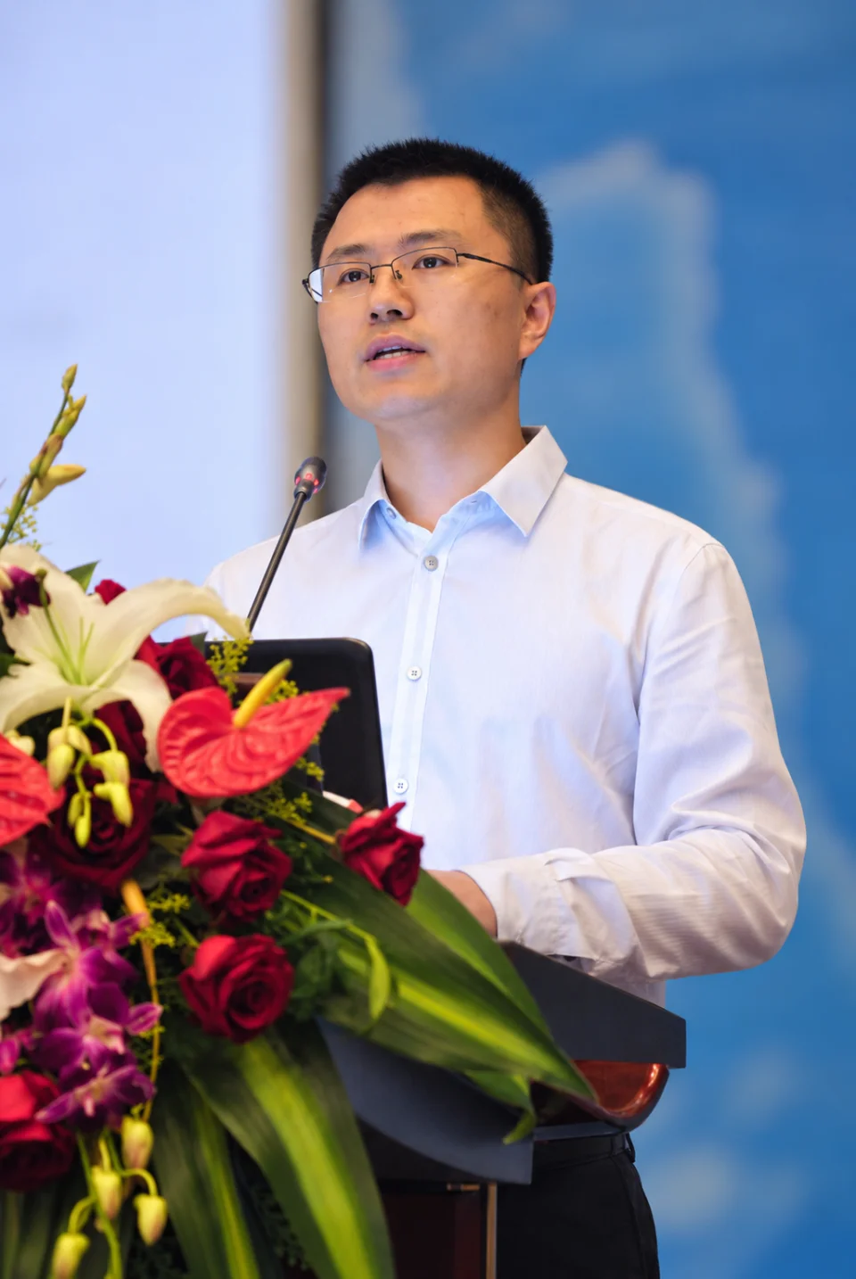 Founder speaking at an event